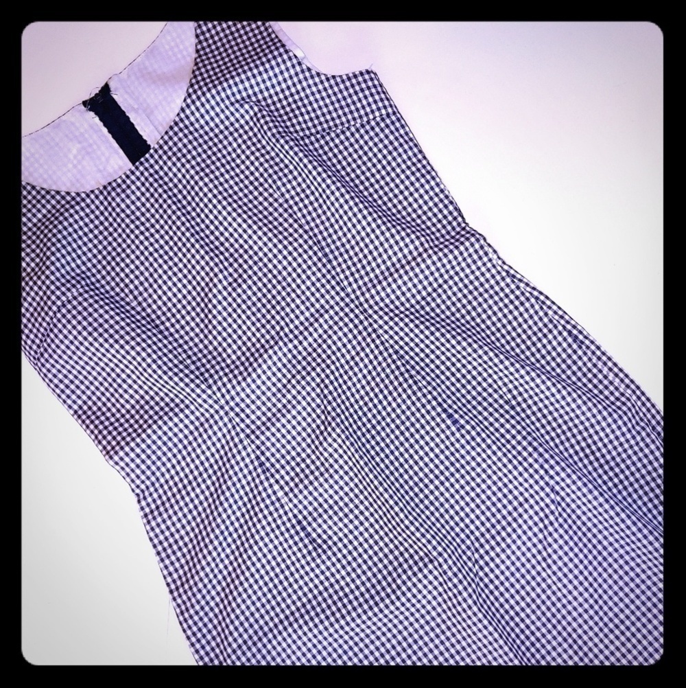 Handmade Vintage Blue White Gingham Dress